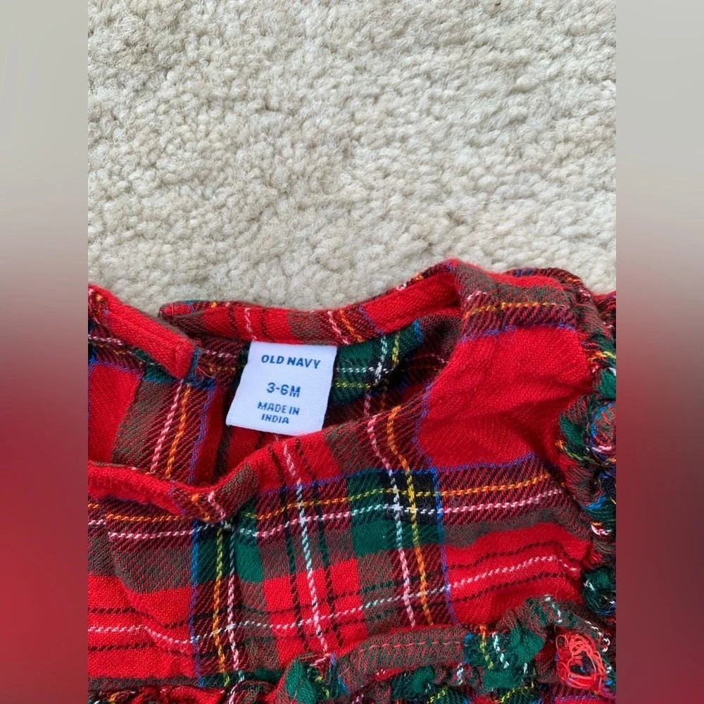 Old Navy Size 3-6 Months Holiday Plaid Ruffle Dress
